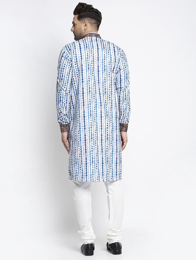 men printed kurta churidar ethnic wear set - 21621637 - Standard Image - 2