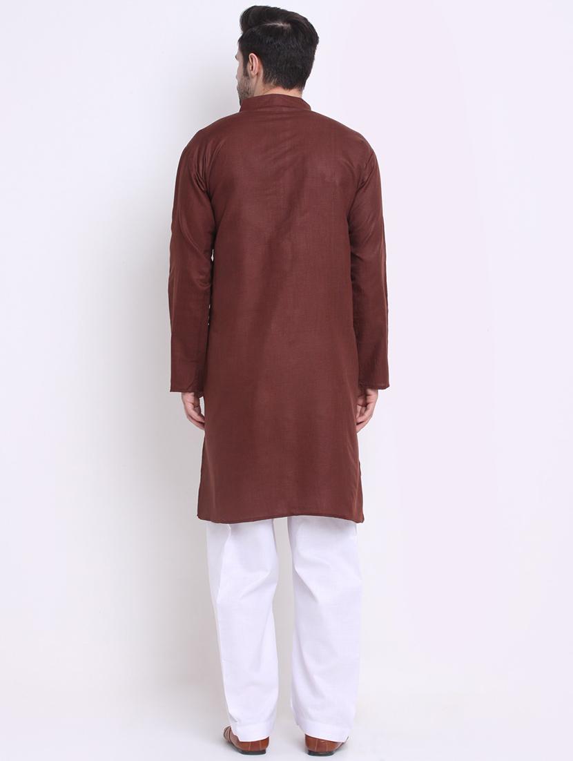 men solid long sleeve ethnic wear set - 21621680 - Standard Image - 2