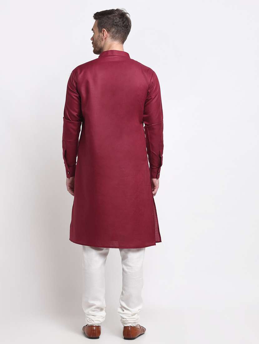 men solid kurta churidar ethnic wear set - 21621713 - Standard Image - 2