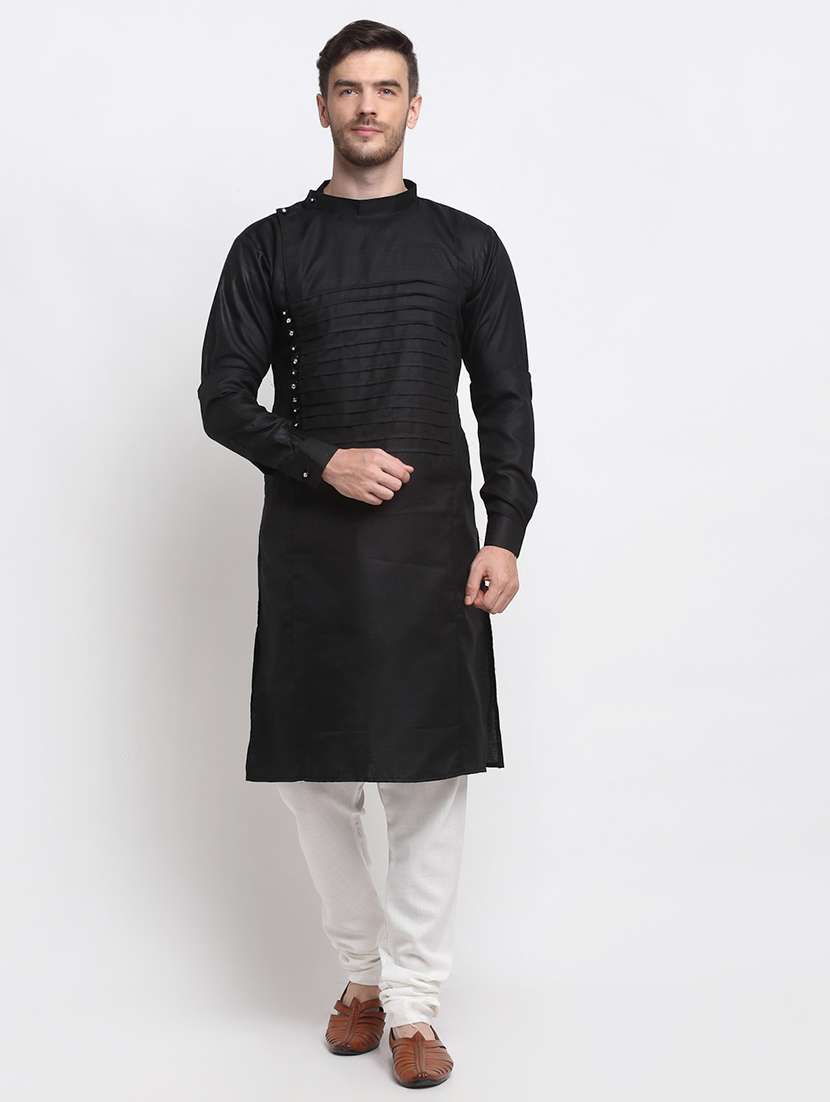 men solid kurta churidar ethnic wear set - 21621714 - Zoom Image - 0