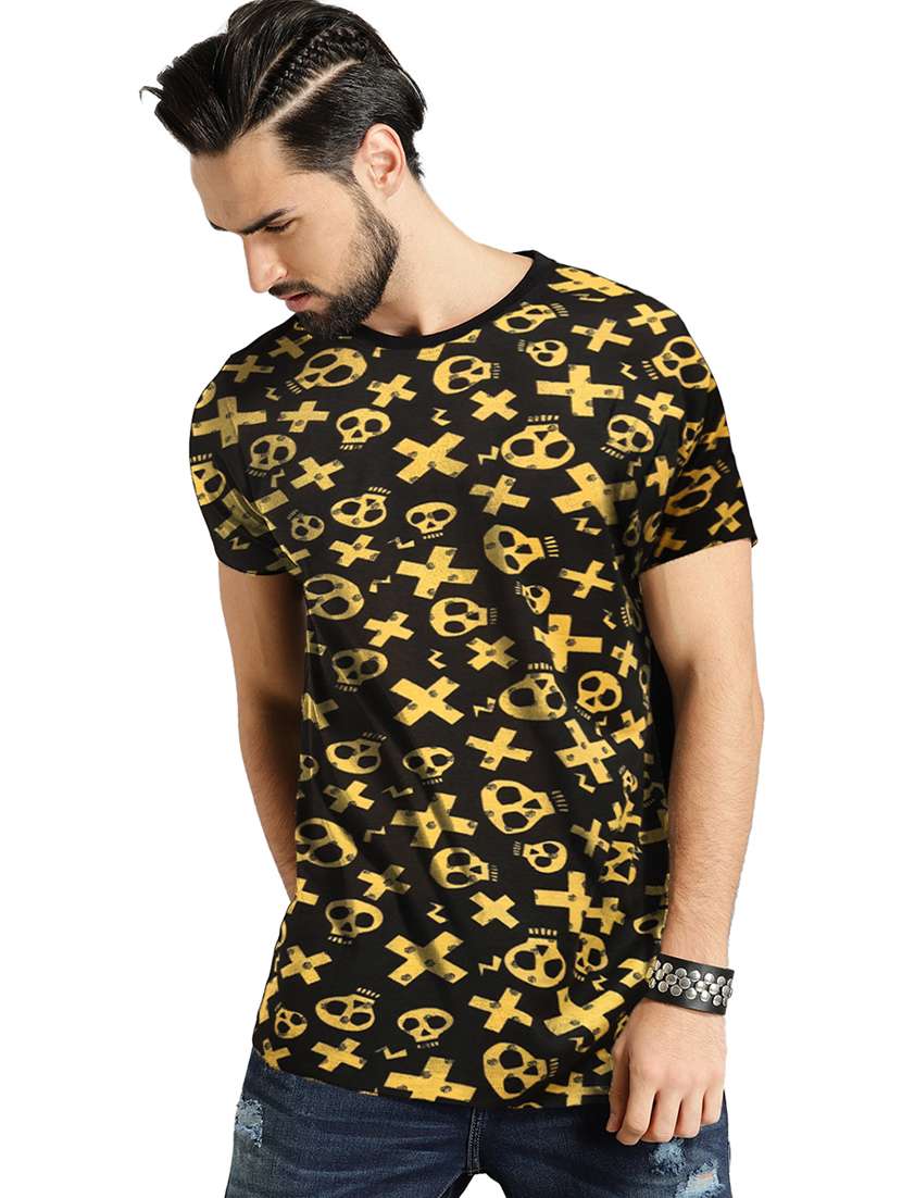 men round neck printed t-shirt