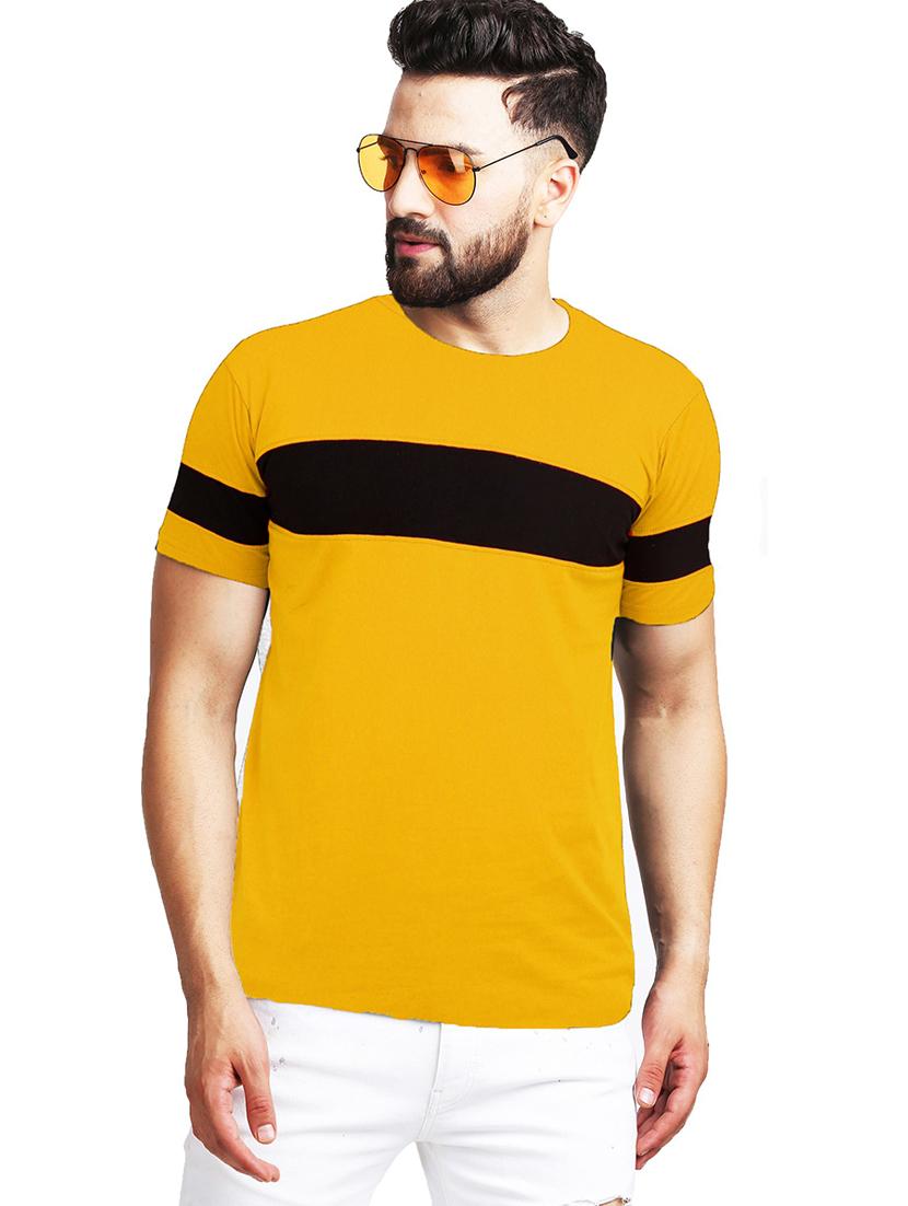 men round neck color block t-shirt - 21621796 -  Zoom Image - 0