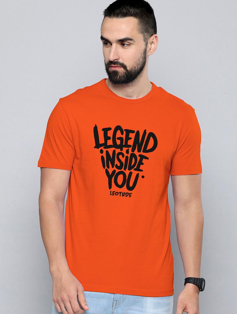 men round neck front printed t-shirt - 21621805 - Zoom Image - 0