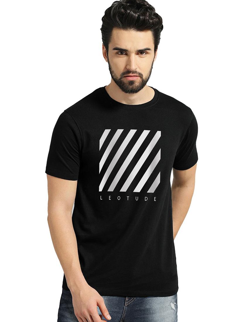 men round neck front printed t-shirt - 21621832 - Zoom Image - 0