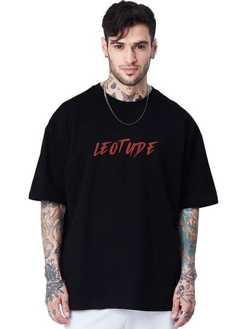 men round neck printed oversized t-shirt - 21621902 - Standard Image - 0