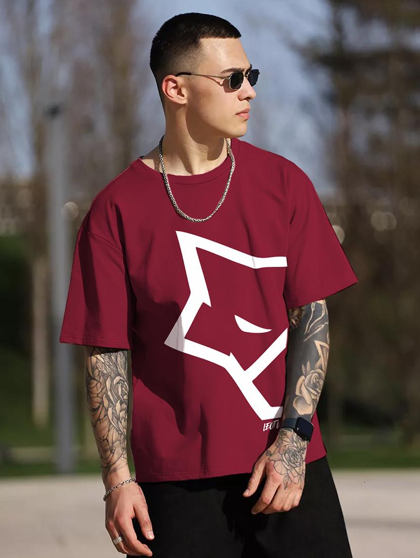 men round neck printed oversized t-shirt - 21621933 - Zoom Image - 0