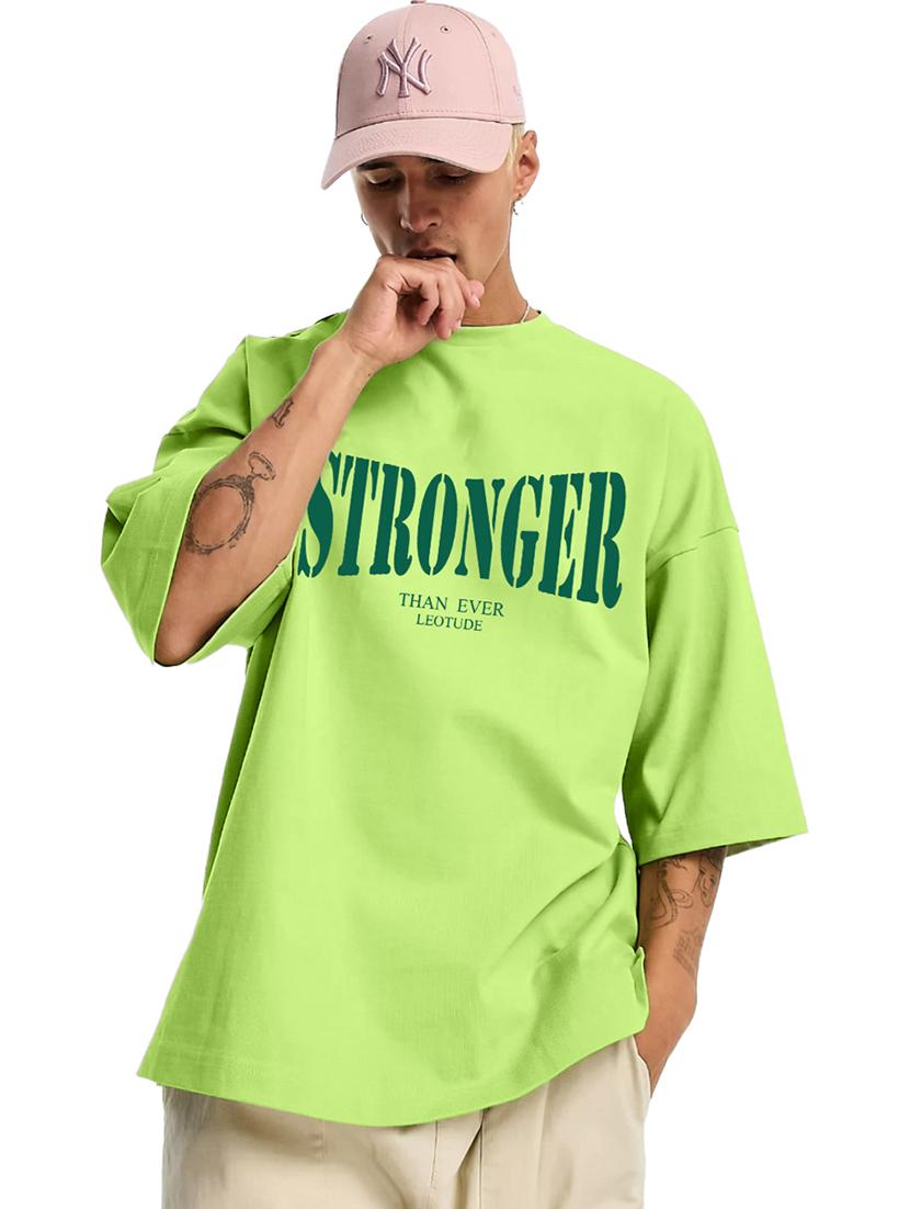 men round neck printed oversized t-shirt