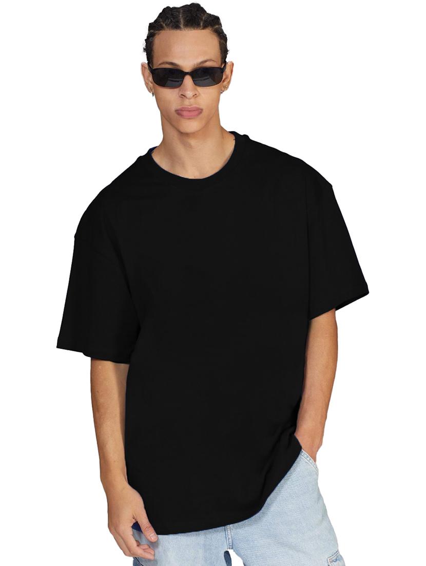 men round neck solid oversized t-shirt - 21621971 -  Zoom Image - 0