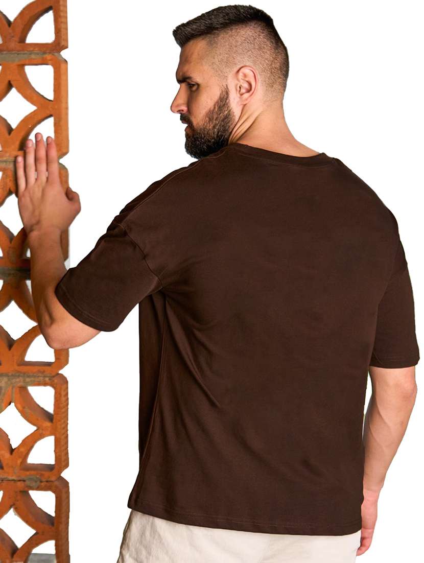 men round neck solid oversized t-shirt - 21621975 -  Standard Image - 2