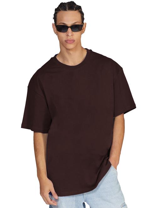 men round neck solid oversized t-shirt - 21621977 - Standard Image - 0