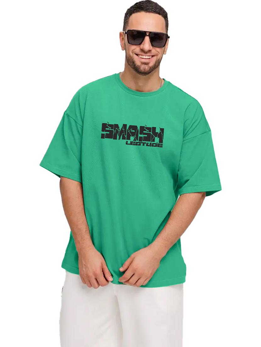 men round neck printed oversized t-shirt - 21622006 - Zoom Image - 0