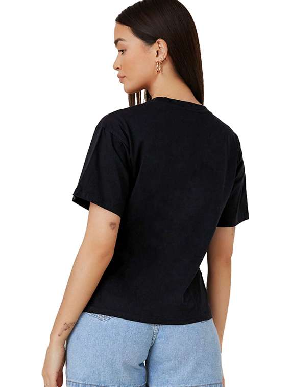 women round neck printed oversized t-shirt - 21622063 - Standard Image - 2
