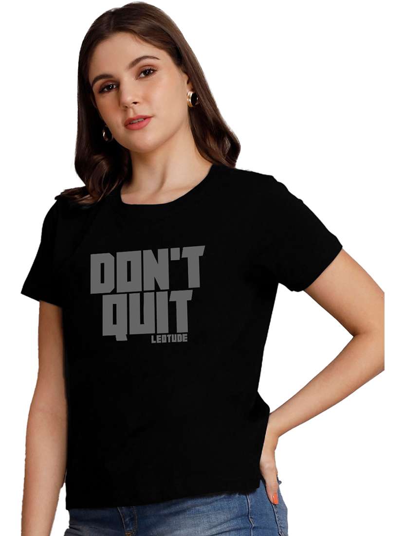 women round neck front print t-shirt