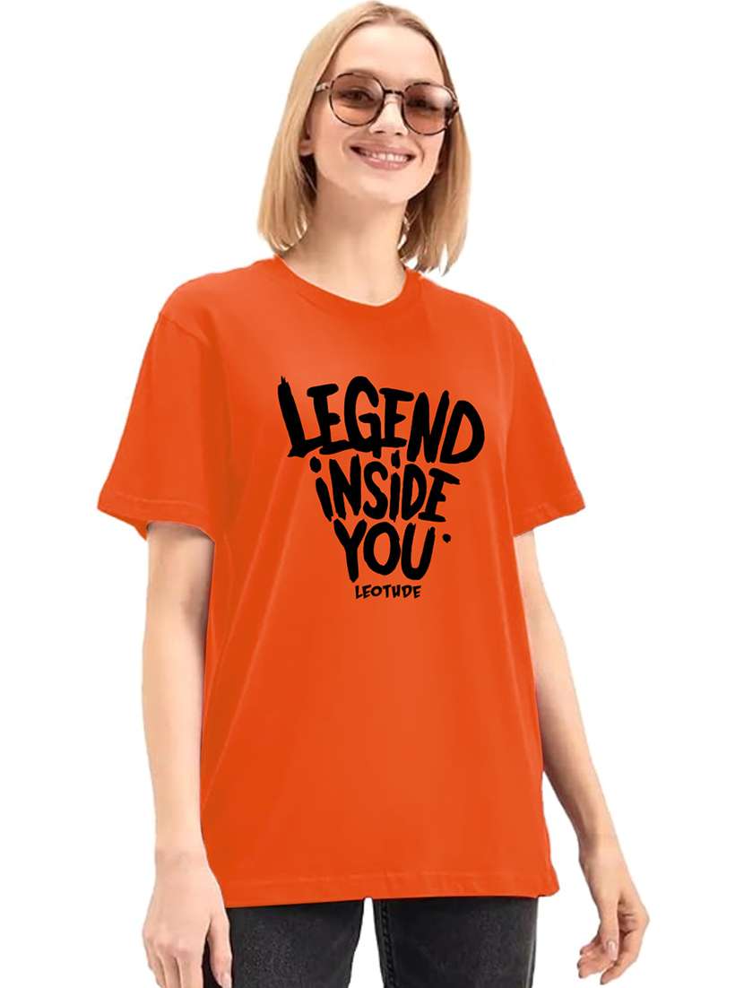 women round neck front print t-shirt