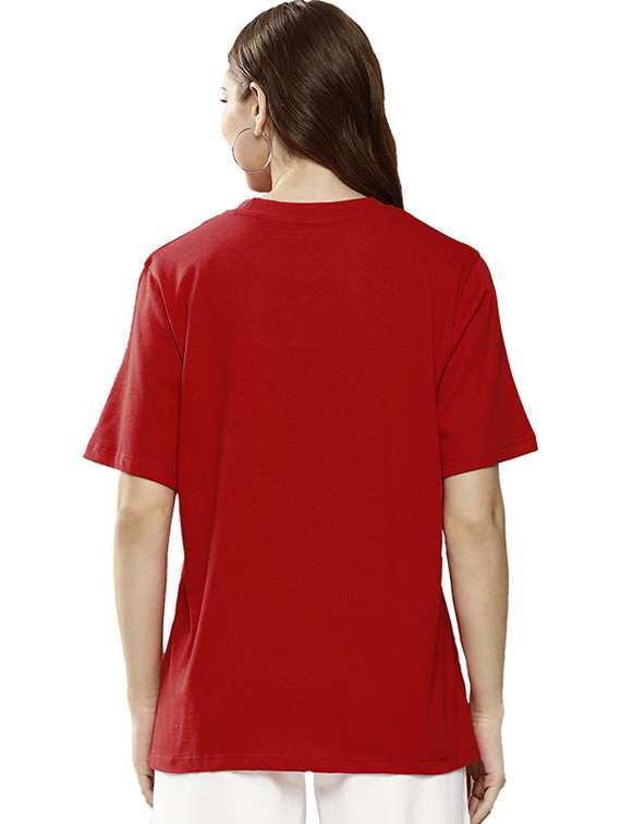 women round neck front print t-shirt - 21622076 -  Standard Image - 2