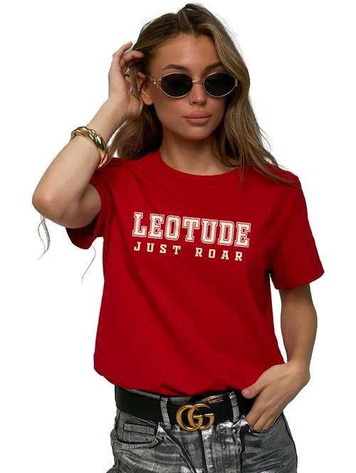 women round neck chest print t-shirt - 21622085 - Standard Image - 0