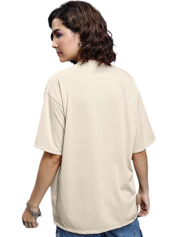 women round neck printed oversized t-shirt - 21622093 -  Standard Image - 2