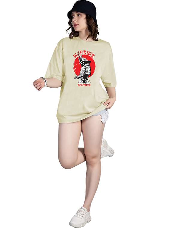 women round neck printed oversized t-shirt - 21622096 -  Standard Image - 2