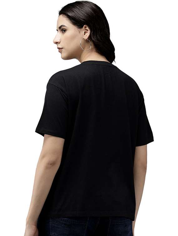 women round neck printed oversized t-shirt - 21622102 -  Standard Image - 2