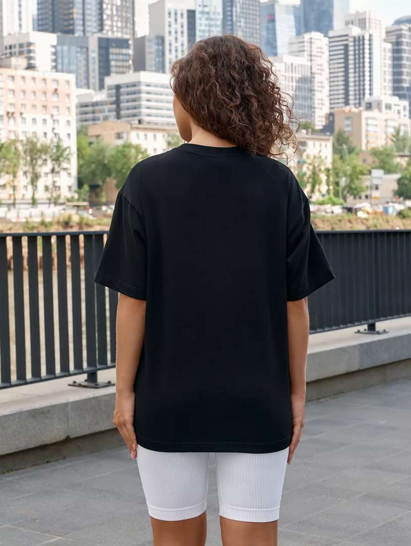 women round neck printed oversized t-shirt - 21622109 -  Standard Image - 2
