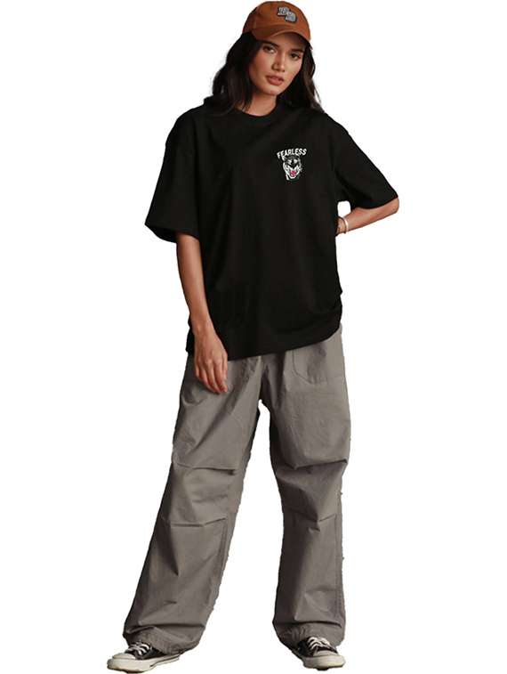 women round neck printed oversized t-shirt - 21622120 - Standard Image - 2