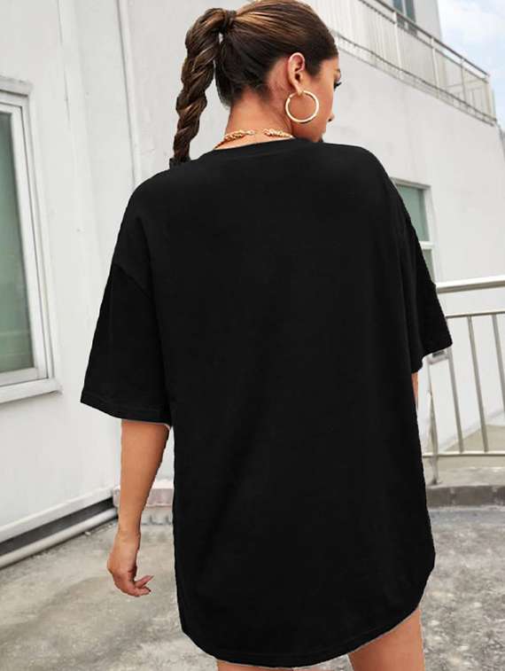women round neck printed oversized t-shirt - 21622141 -  Standard Image - 2