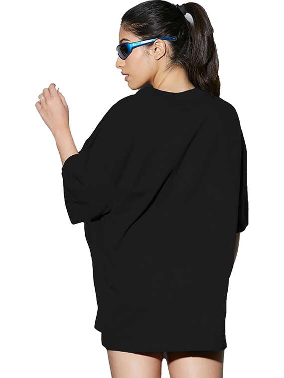 women round neck printed oversized t-shirt - 21622147 - Standard Image - 2