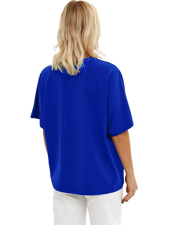 women round neck printed oversized t-shirt - 21622163 - Standard Image - 2
