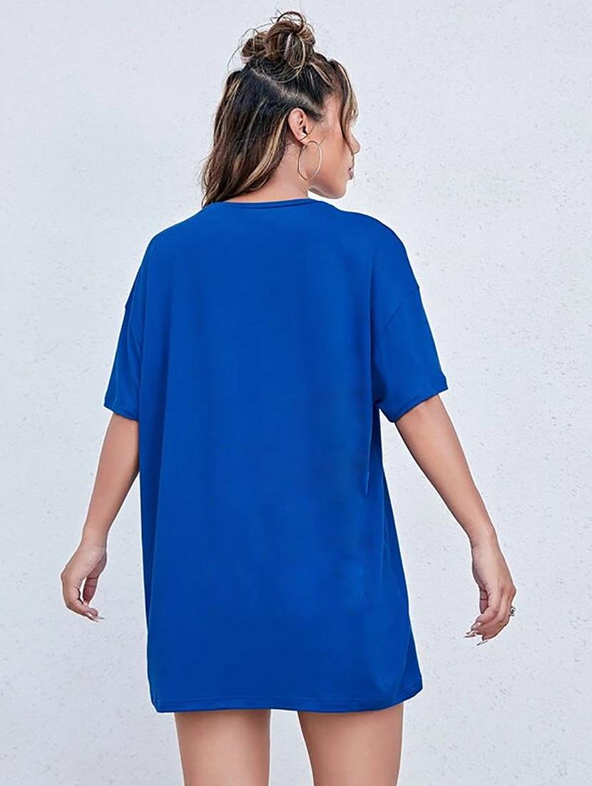 women round neck printed oversized t-shirt - 21622166 - Standard Image - 2