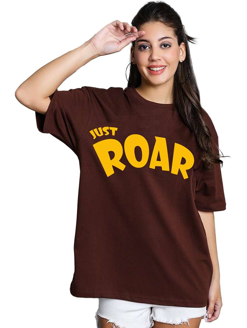 women round neck printed oversized t-shirt