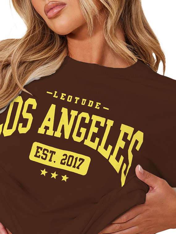 women round neck printed oversized t-shirt - 21622182 - Standard Image - 2