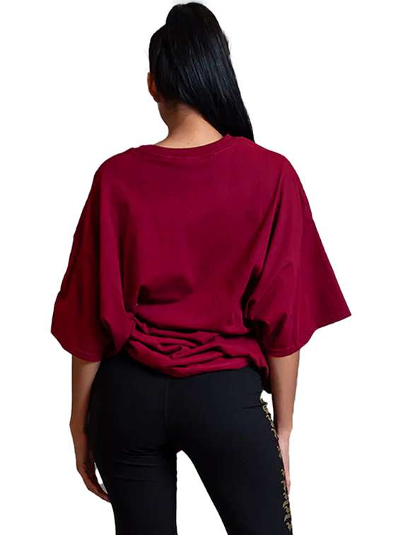 women round neck printed oversized t-shirt - 21622196 - Standard Image - 2