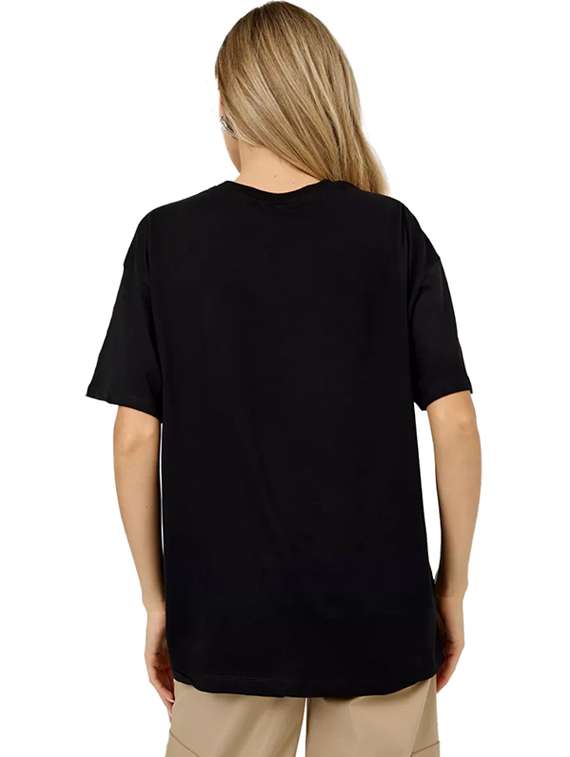 women round neck plain oversized t-shirt - 21622241 - Standard Image - 2
