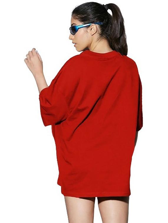 women round neck printed oversized t-shirt - 21622292 - Standard Image - 2