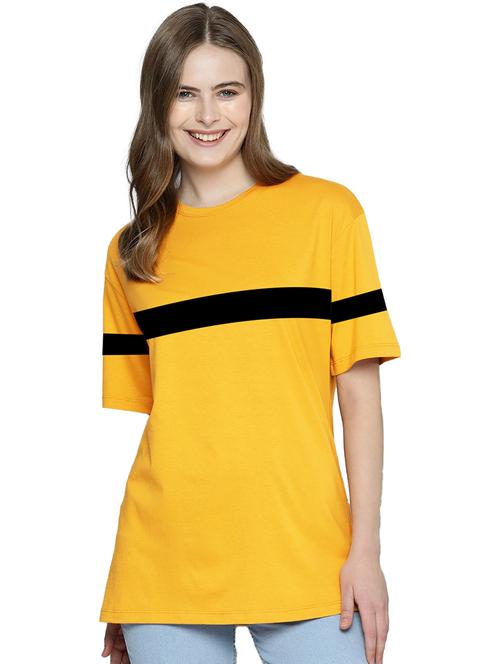 women round neck striped oversized t-shirt - 21622299 - Standard Image - 0