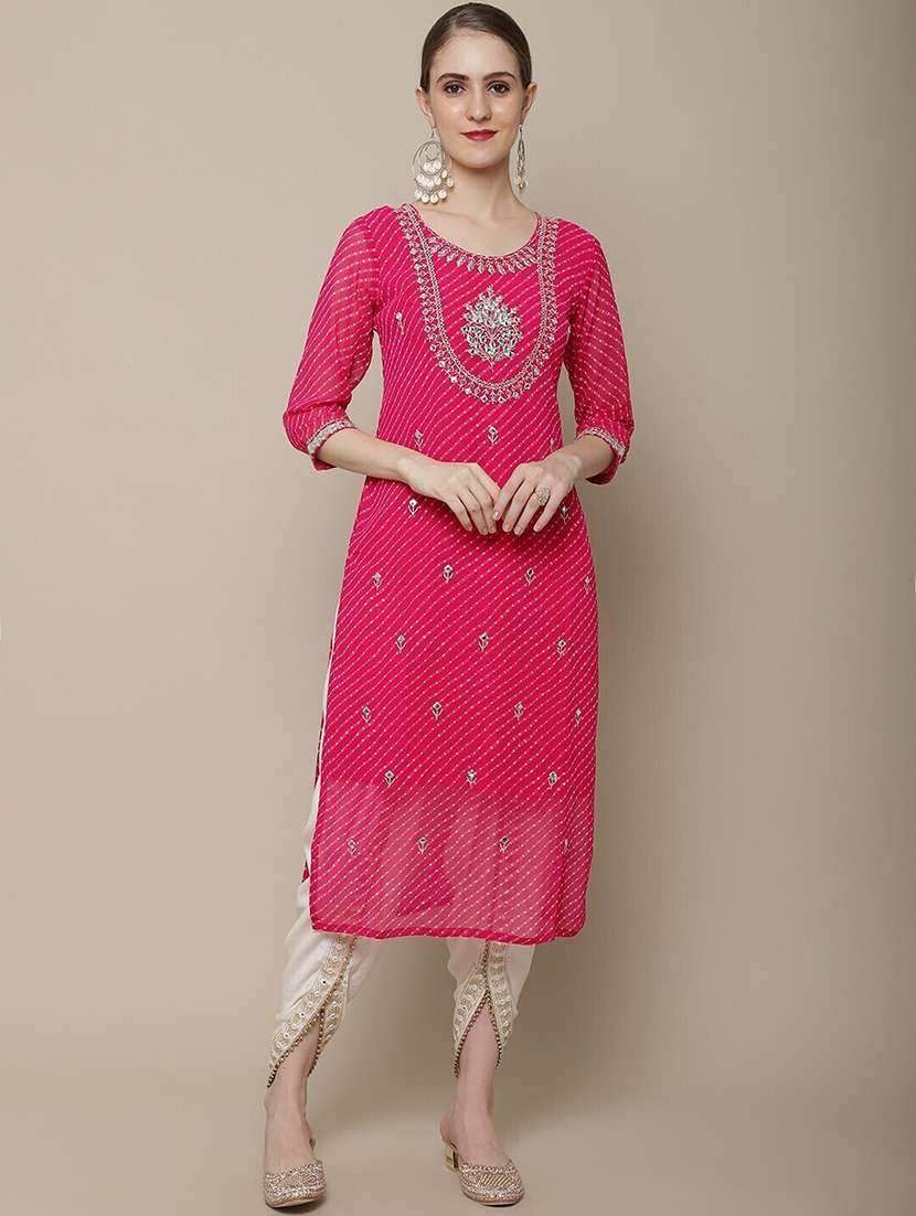 women three quarter sleeve straight kurta - 21622778 - Zoom Image - 0