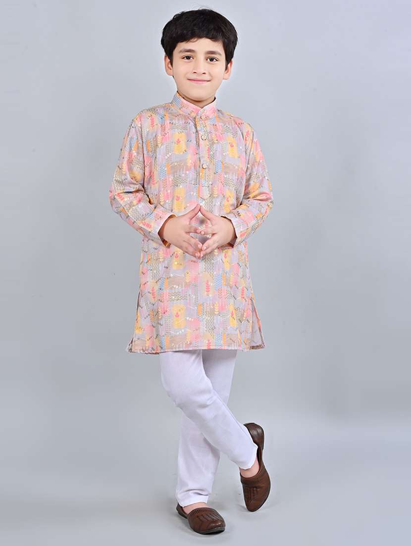 boys mandarin neck kurta payjama ethnic wear set