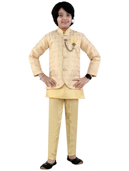 boys self design mandarin neck ethnic wear set - 21622988 - Standard Image - 0