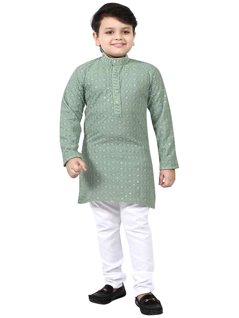 boys mandarin neck kurta payjama ethnic wear set
