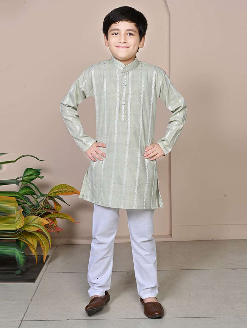 boys mandarin neck kurta payjama ethnic wear set