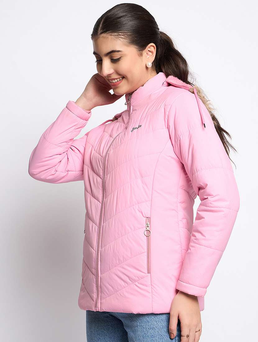 women long sleeves solid quilted jacket - 21623050 -  Standard Image - 2
