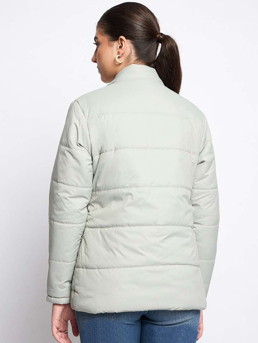 women solid puffer jacket - 21623053 -  Standard Image - 2