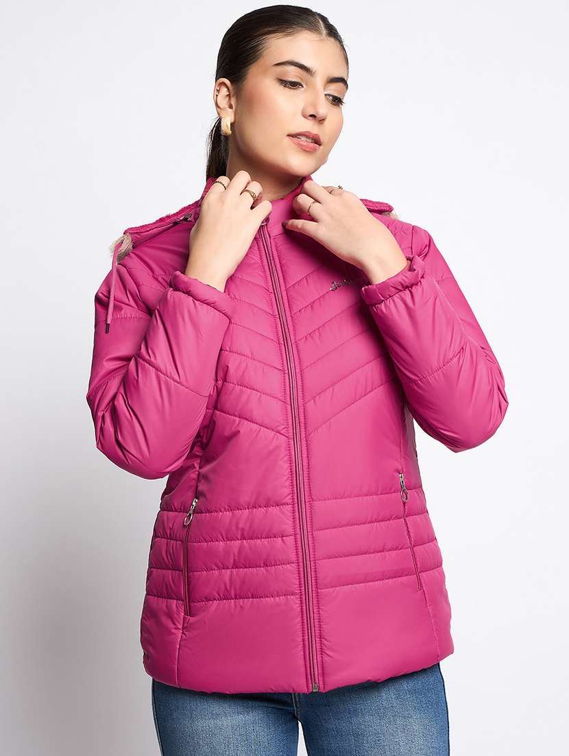 women long sleeves solid quilted jacket