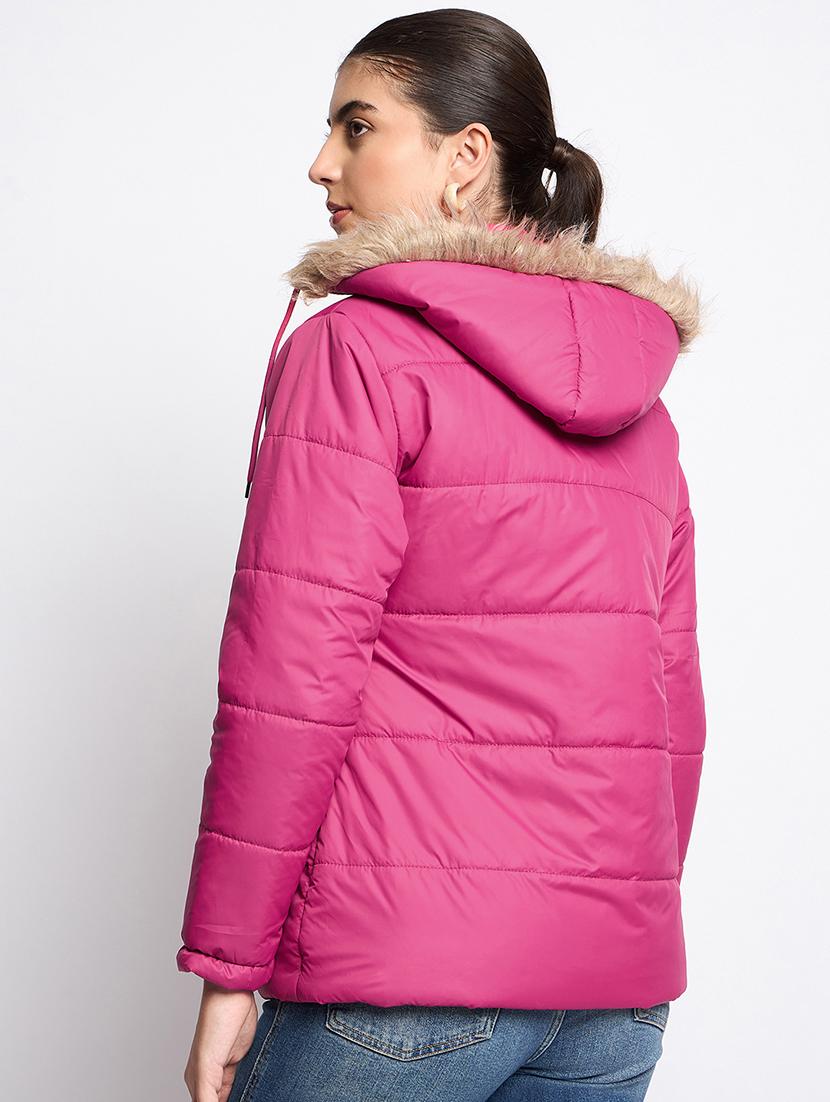 women long sleeves solid quilted jacket - 21623054 - Standard Image - 2