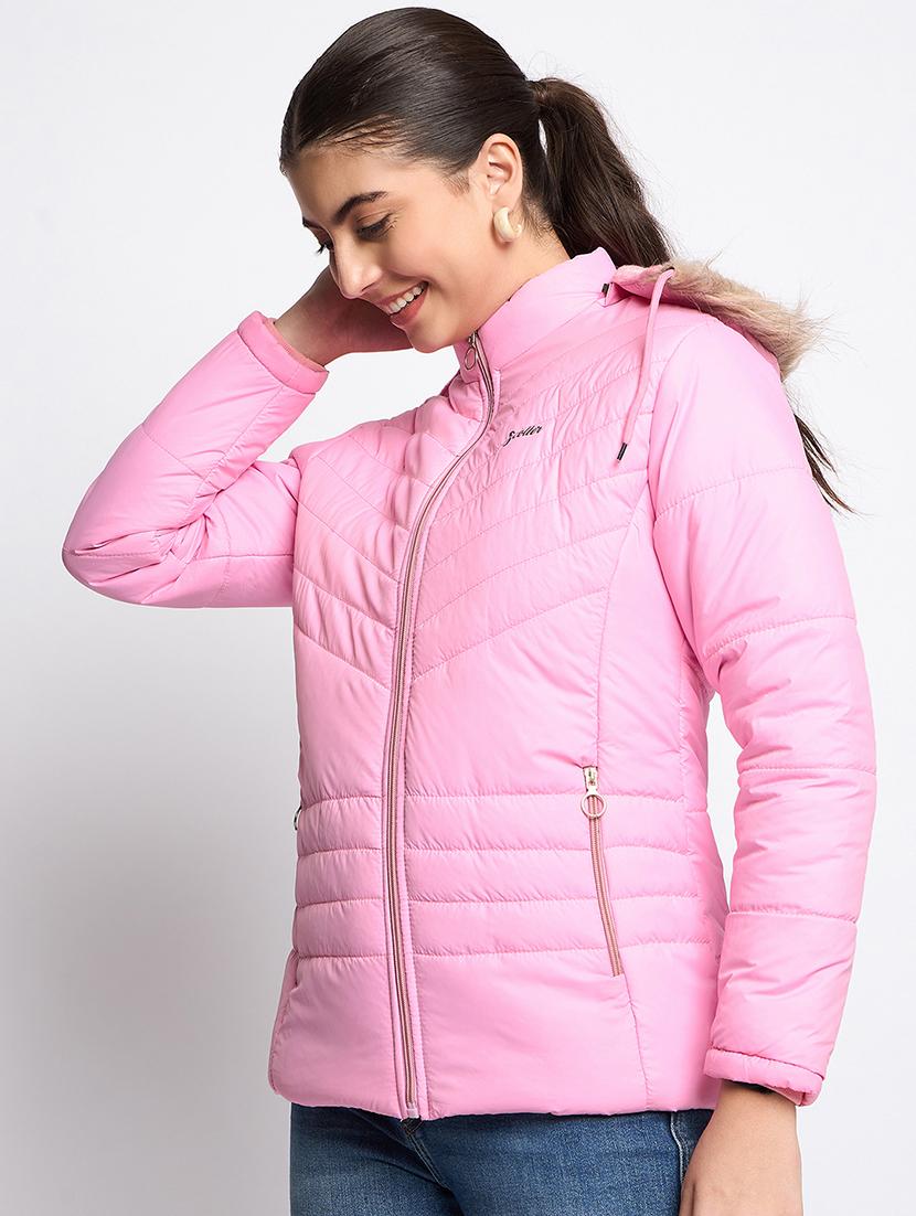 women long sleeves solid quilted jacket - 21623056 - Standard Image - 2