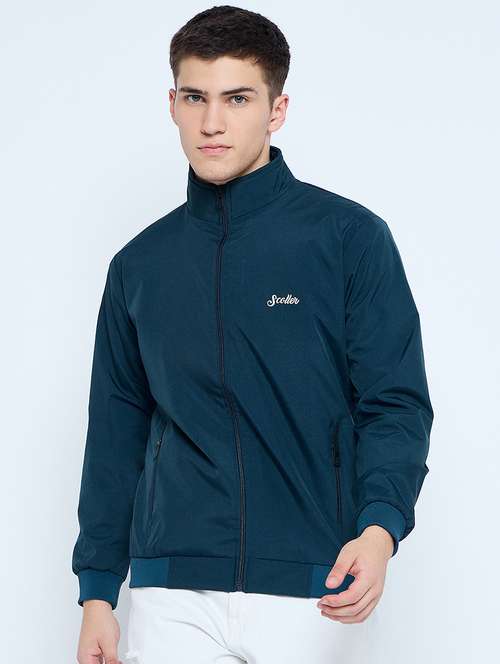 men solid mock neck wincheater - 21623063 -  Standard Image - 0