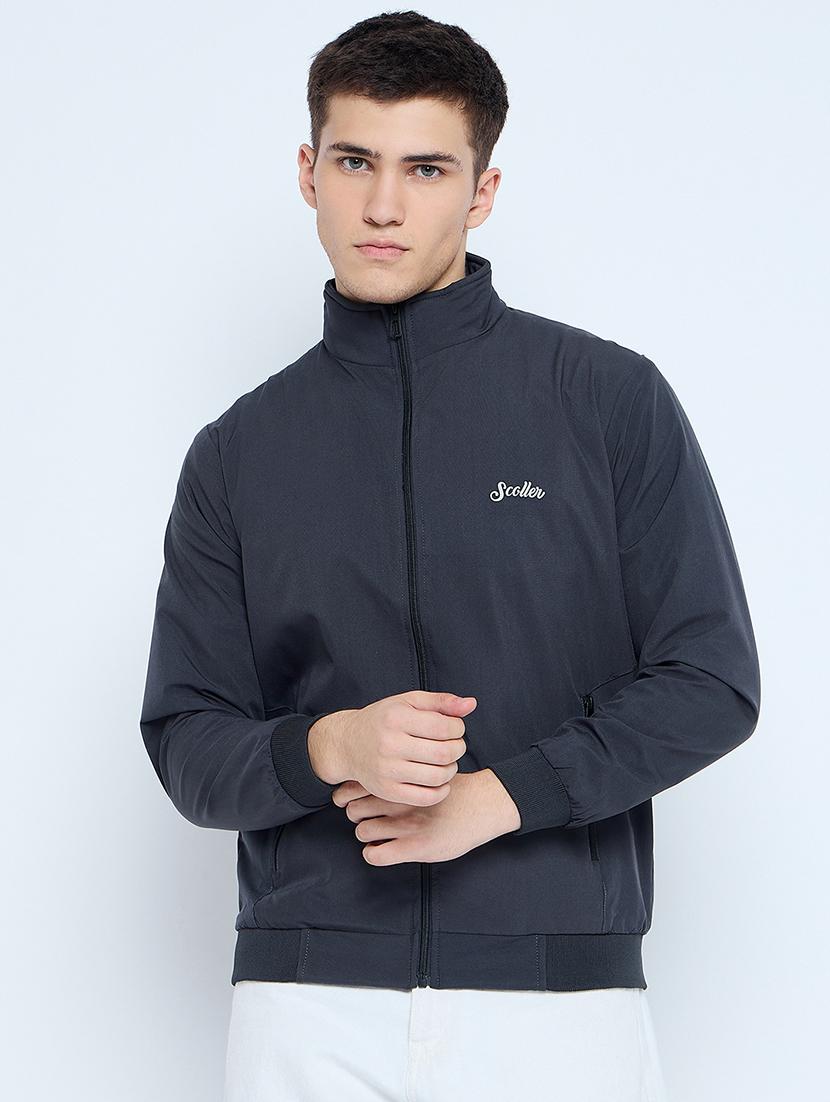 men solid mock neck wincheater - 21623064 -  Zoom Image - 0