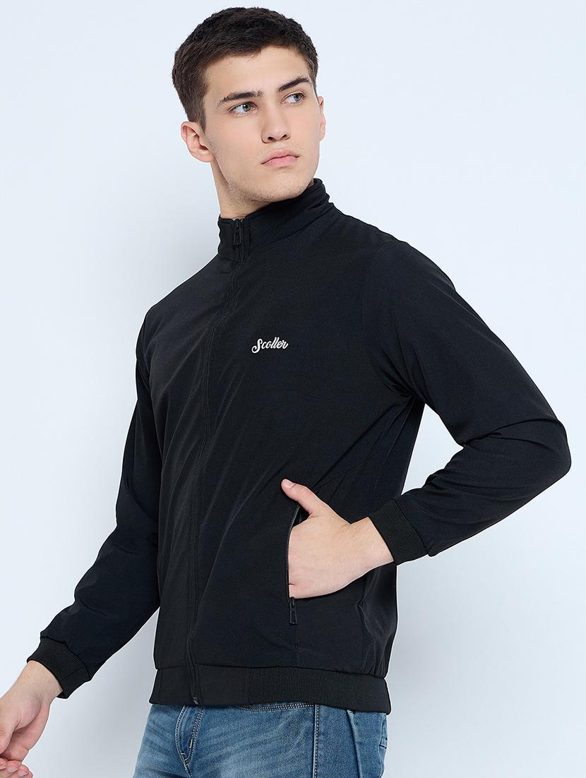 men solid mock neck wincheater - 21623065 - Standard Image - 2