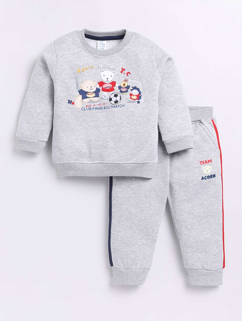 boys printed t-shirt & trouser set