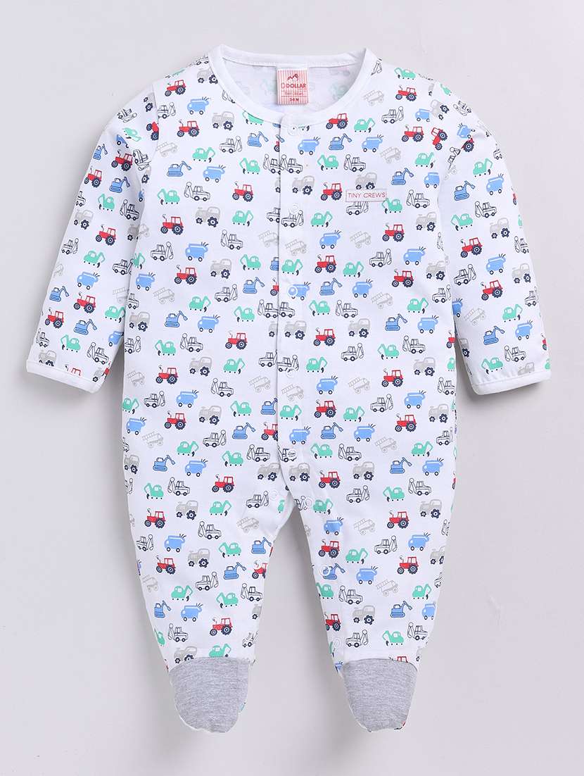 kids printed long sleeve romper